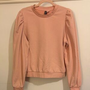 H&M Blush Pink Puff Sleeve Sweatshirt